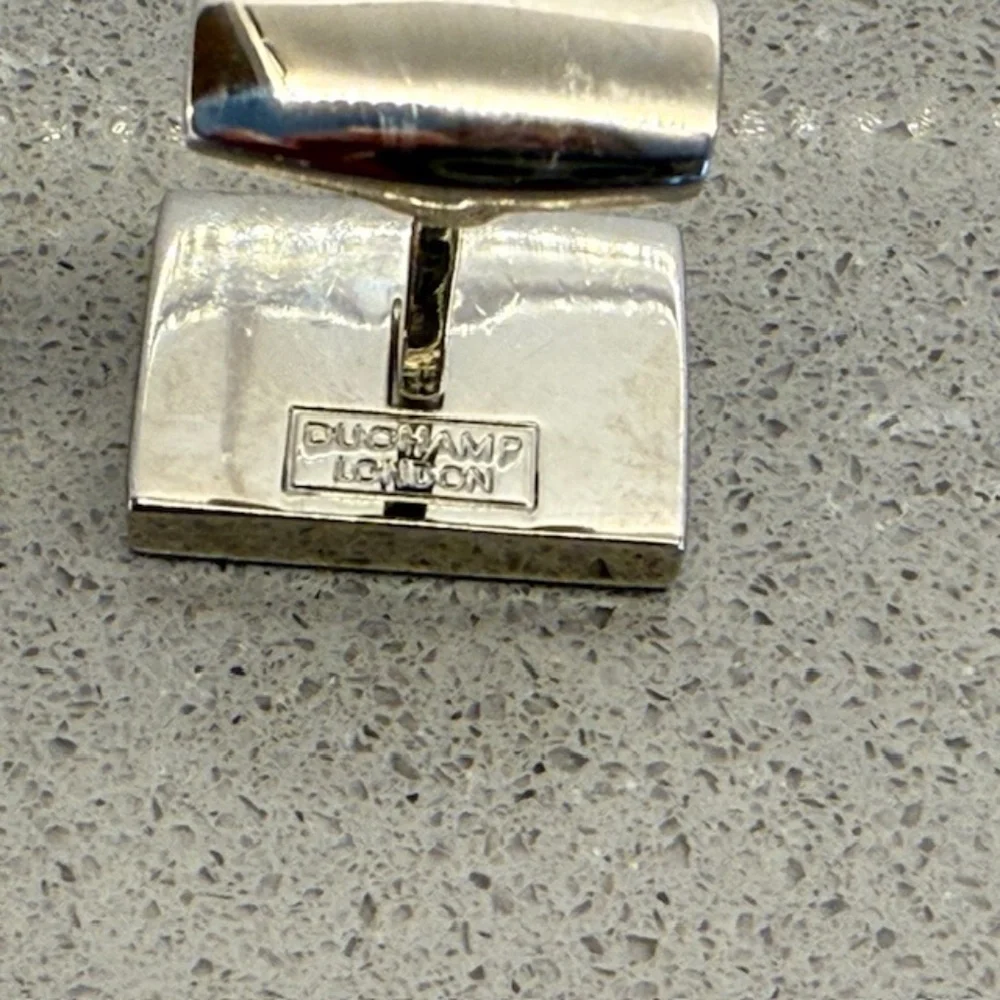 Men's Duchamp London Silver Paisley Blue & Purple Cufflinks -EUC